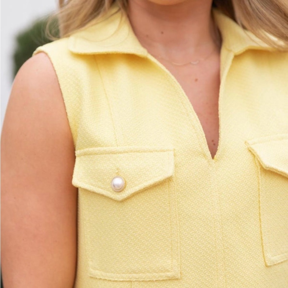 SSYS Gretta Yellow Sleeveless Trouser Short Set - Picture 5 of 7